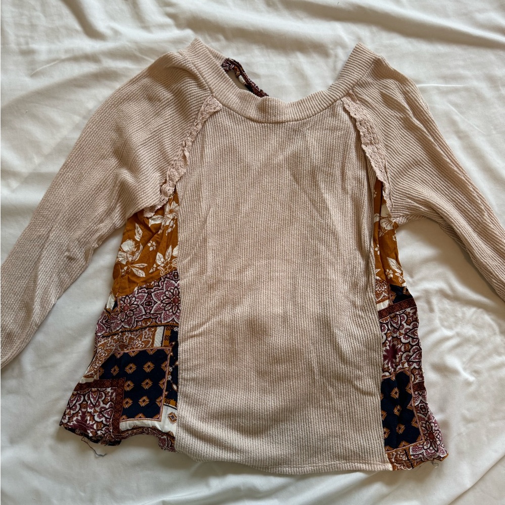 Long sleeve tie top for women